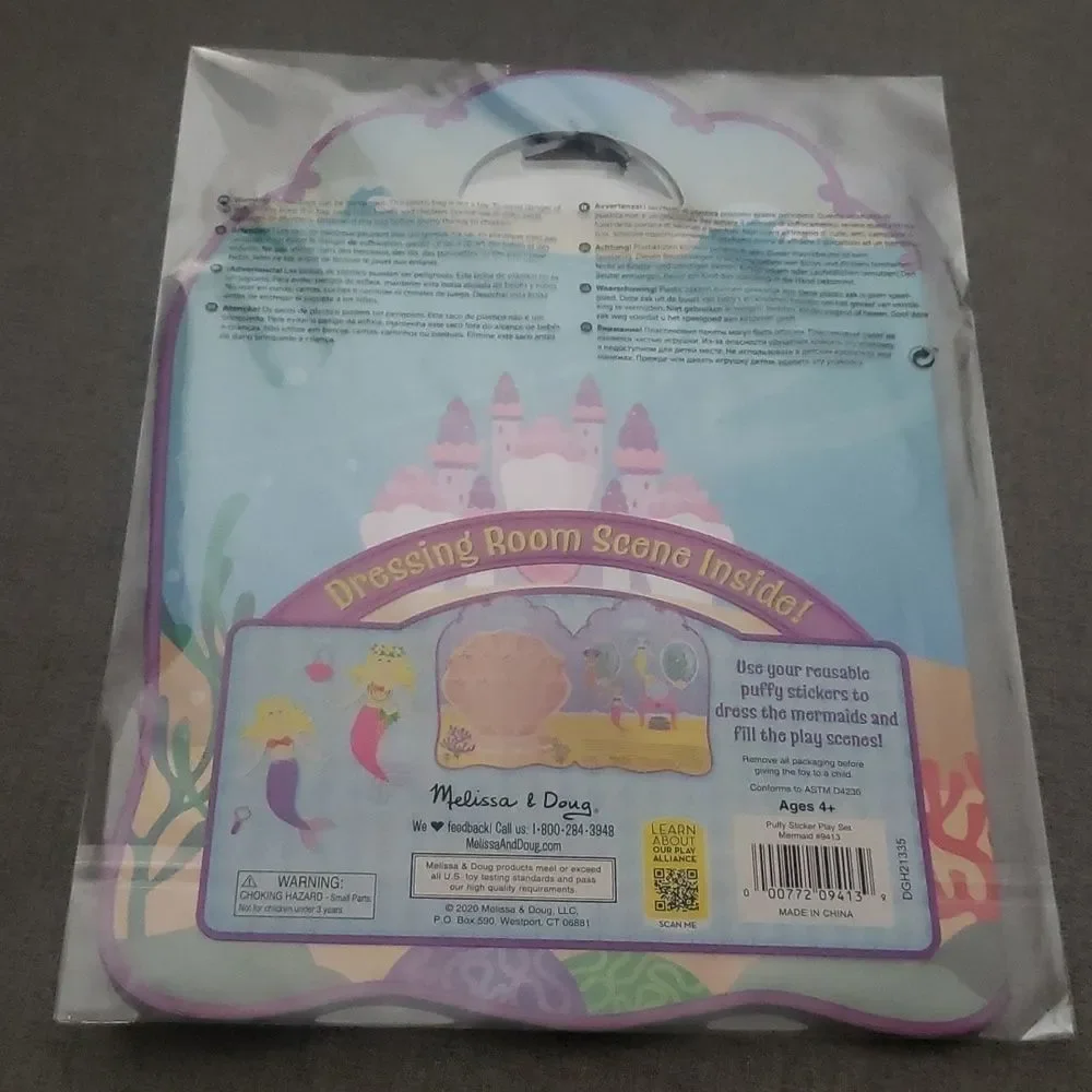 Melissa & Doug toy kids 4+ home mermaid puffy‎ stickers + play scenes